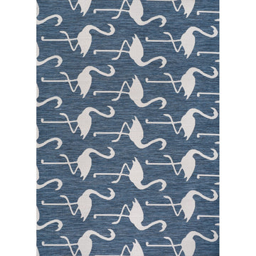 Liana Casual Coastal Flamingos Two-tone Indoor/Outdoor Area Rug